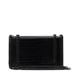 ALDO Black Croc-Embossed Chain Purse
